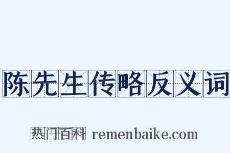 陈先生传略反义词是什么意思的图片
